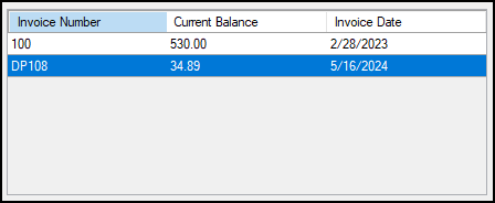 Image showing invoices in DAS.